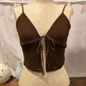 Brown Tie Cami Top